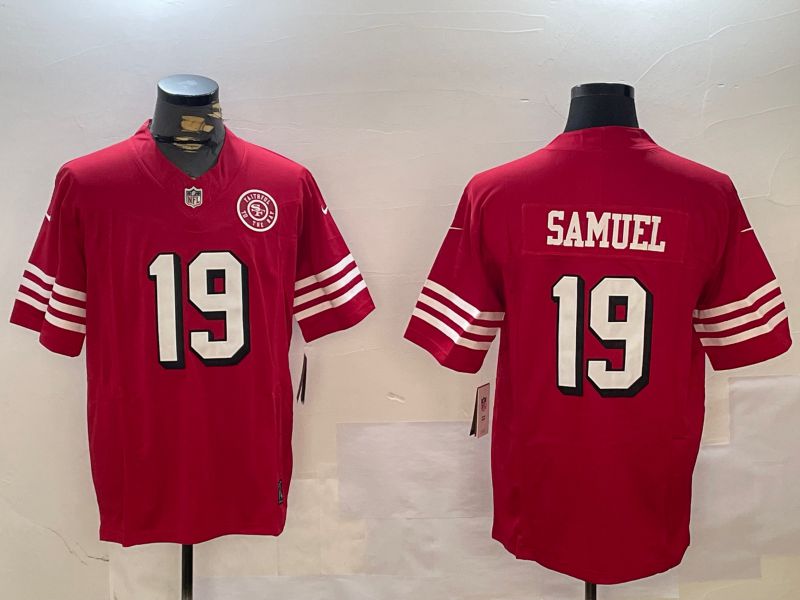 Men San Francisco 49ers #19 Samuel Red three generations 2024 Nike Limited NFL Jersey style 3